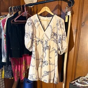 Elegant Cream and Black Women's dress